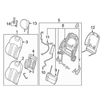 Genesis OE - Seats & Tracks - Passenger Seat Components (Seat Back)