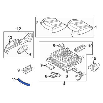 Genesis OE - Front Left Inner Seat Frame Trim Panel