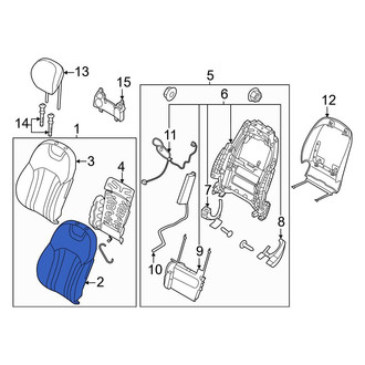 Genesis OE - Front Left Seat Back Cushion Cover