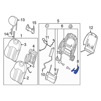 Genesis OE - Front Left Inner Seat Back Recliner Adjustment Mechanism Cover