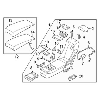 Genesis OE - Seats & Tracks - Rear Seat Components (60/40 Seats, Armrest), (E-Supercharger)
