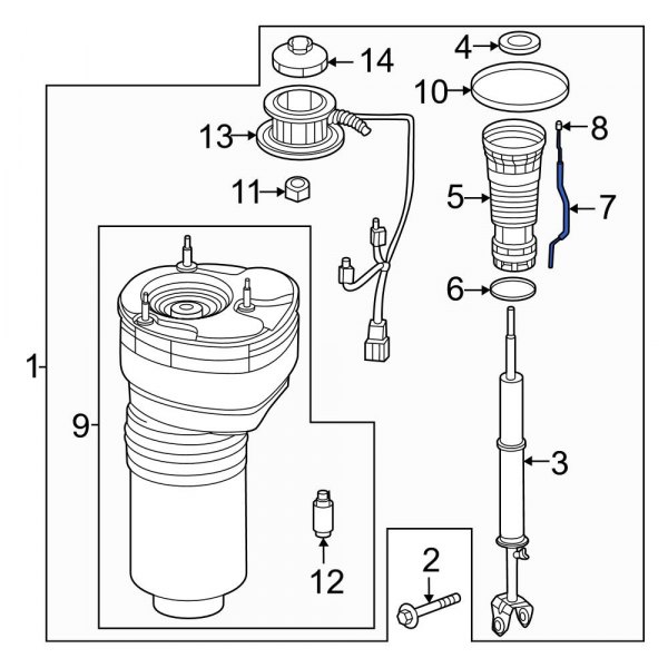 Genesis OE 55913T4100 Rear Air Suspension Compressor Line