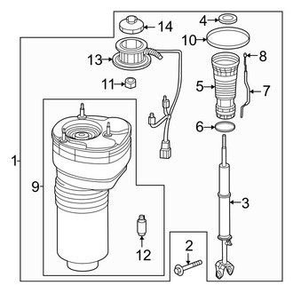 Genesis OE - Rear Suspension - Shocks & Components (With Air Suspension), (E-Supercharger)