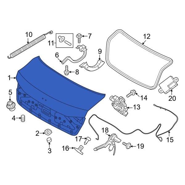 Genesis OE 69200T4010 Rear Deck Lid