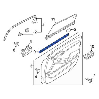 Genesis OE - Rear Left Door Window Belt Weatherstrip