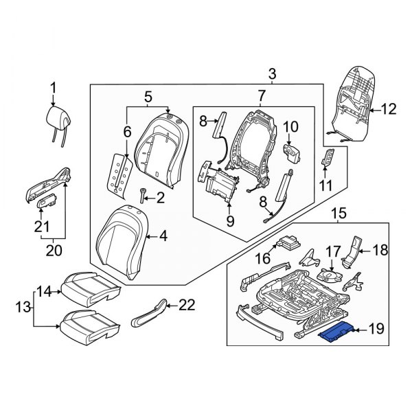 Genesis OE 881P7CU000 Front Right Power Seat Control Module