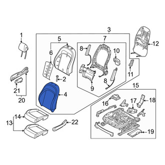 Genesis OE - Front Right Seat Back Cushion Cover