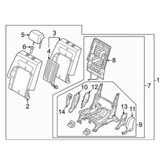 Genesis OE - Rear Right Seat Back Assembly