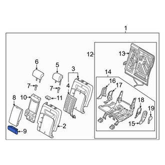 Genesis OE - Rear Left Inner Seat Back Cushion