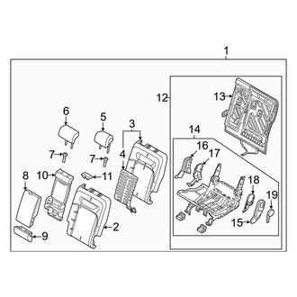 Genesis OE - Rear Left Seat Back Assembly