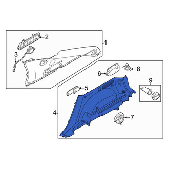 Genesis OE - Rear Right Upper Interior Quarter Panel Trim Panel