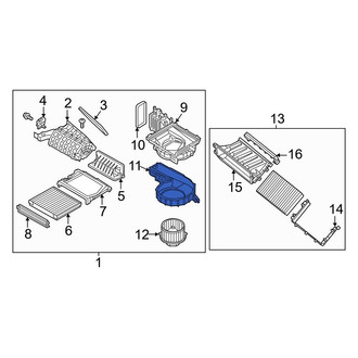 Genesis OE - Lower HVAC Blower Motor Housing