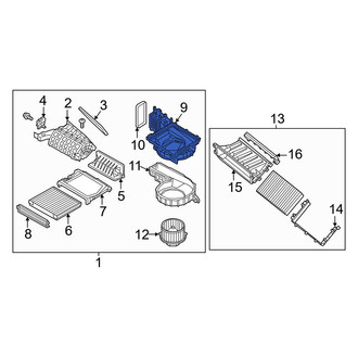 Genesis OE - Upper HVAC Blower Motor Housing