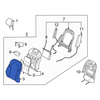 Genesis OE - Front Left Seat Back Cushion Cover