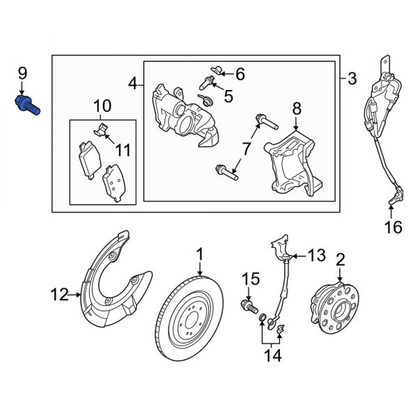 Disc Brake Caliper Anchor Plate Bolt