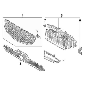 Genesis OE - Front Bumper & Grille - Grille & Components (With Sport Package)