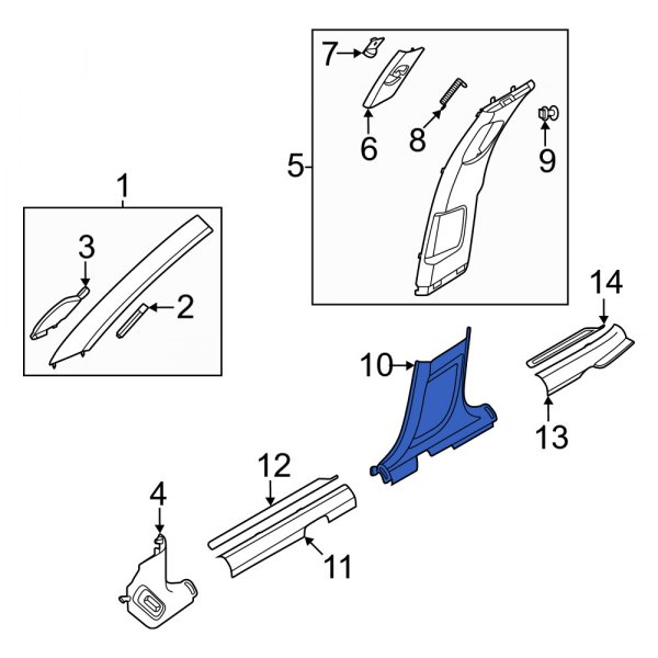 Door Pillar Post Trim Set