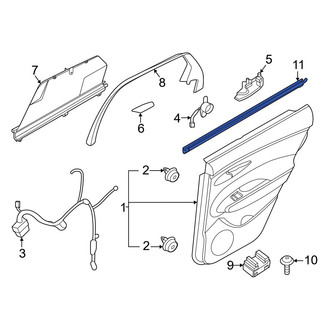 Genesis OE - Rear Left Door Window Belt Weatherstrip