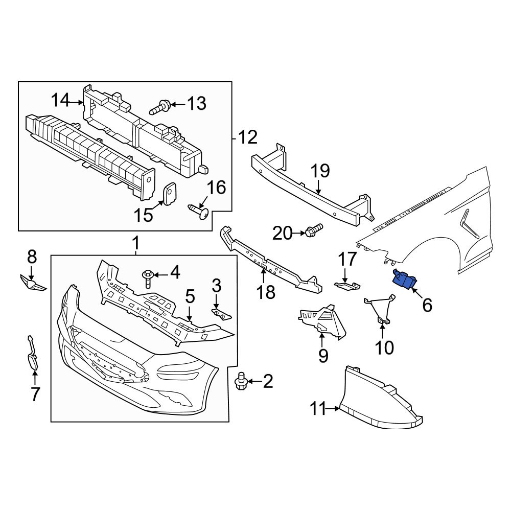 Genesis OE 86552G9500 - Front Right Lower Bumper Cover Bracket