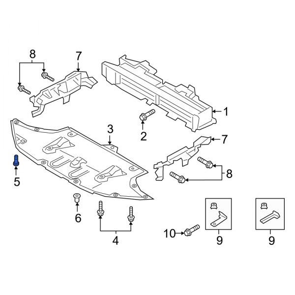 Radiator Support Splash Shield Clip