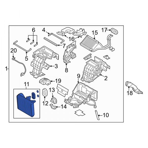 Genesis OE 97139J5000 A/C Evaporator Core