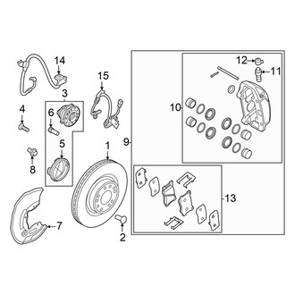 Genesis OE - Front Suspension - Brake Components (Brembo Brakes), (RWD)