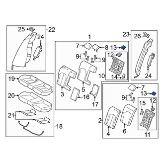 Genesis OE - Rear Folding Seat Latch Release Handle Bezel