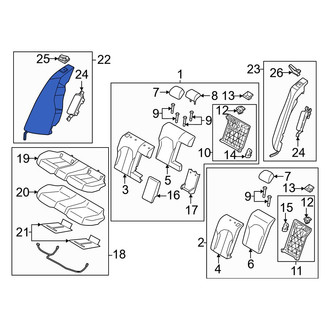 Genesis OE - Rear Right Seat Back Bolster Assembly