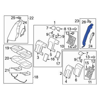 Genesis OE - Rear Left Seat Back Bolster Assembly