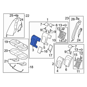 Genesis OE - Rear Right Seat Back Cushion Cover