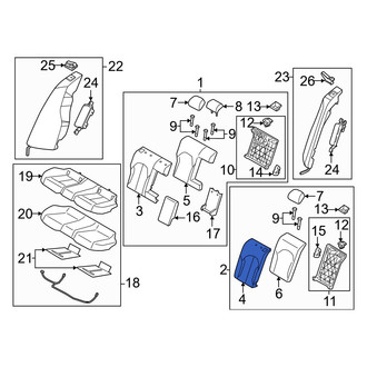 Genesis OE - Rear Left Seat Back Cushion Cover