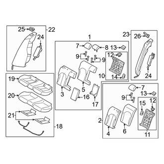Genesis OE - Rear Left Seat Back Assembly