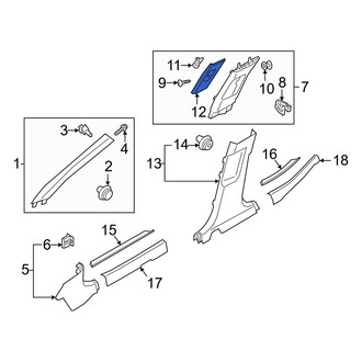 Genesis OE - Front Left Seat Belt Height Adjuster Cover