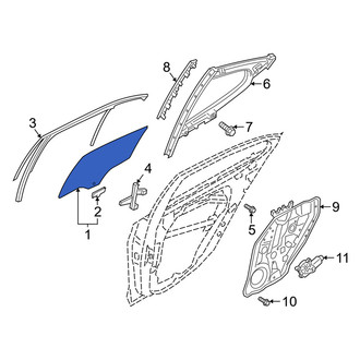 Genesis OE - Front Right Door Glass