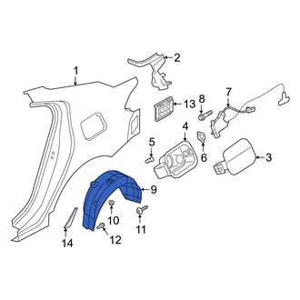 Genesis OE - Rear Left Quarter Panel Splash Shield