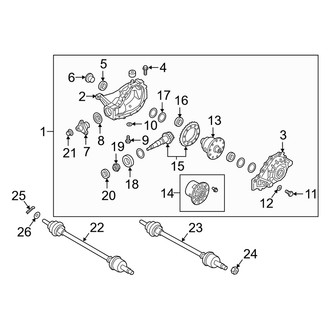 Genesis OE - Rear Suspension - Axle & Differential (Base / Sport Prestige 2.5L)