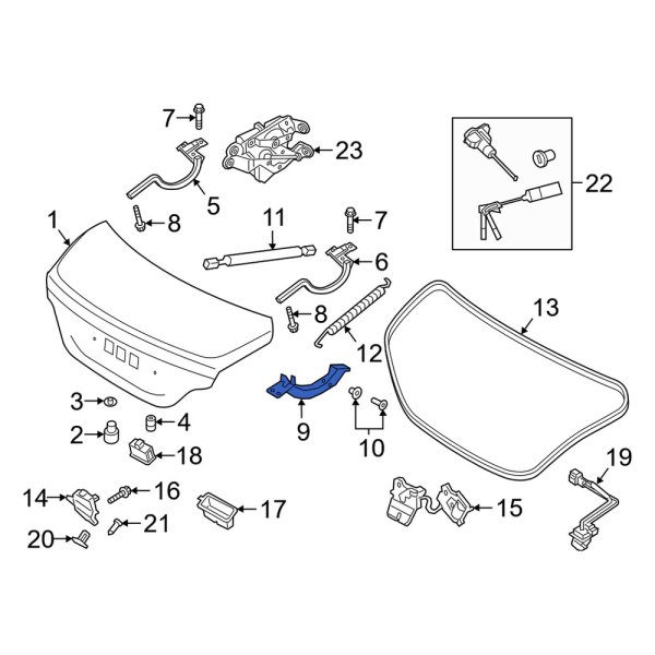 Deck Lid Hinge Cap