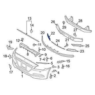 Genesis OE - Front Right Bumper Trim