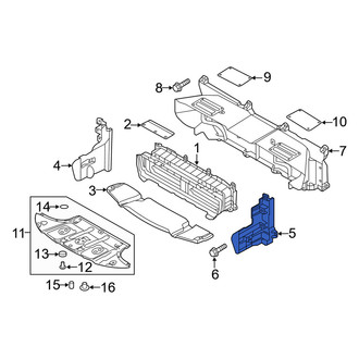 Genesis OE - Front Left Radiator Support Air Deflector