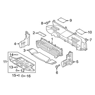 Genesis OE - Radiator Support - Splash Shields (3.8L)