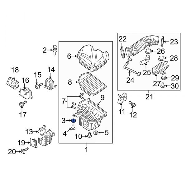 Genesis OE 281603V000 - Air Filter Housing Grommet