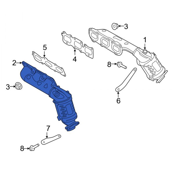 Catalytic Converter with Integrated Exhaust Manifold