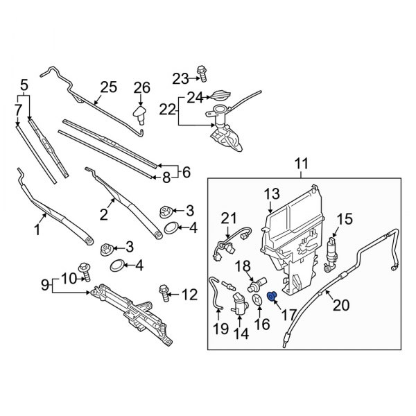 Windshield Washer Pump Grommet