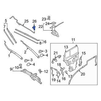 Genesis OE - Front Windshield Washer Nozzle
