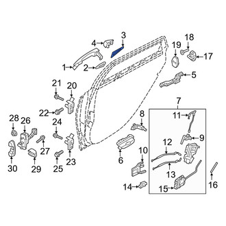 Genesis OE - Rear Exterior Door Handle Gasket