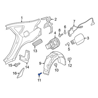 Genesis OE - Quarter Panel Splash Shield Screw
