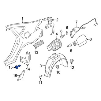 Genesis OE - Quarter Panel Splash Shield Screw