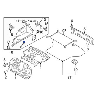 Genesis OE - Right Trunk Trim Panel Nut