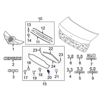 Genesis OE - Trunk Lid Applique Clip