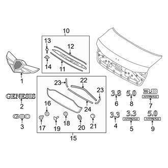 Genesis OE - Trunk Lid - Exterior Trim